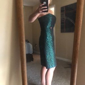 Laundry by Shelli Segal Emerald Embroidered Dress